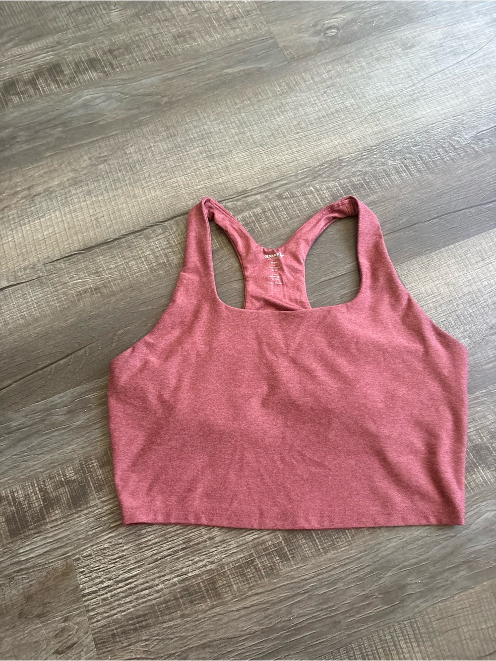 Old Navy - Racerback Longline Cloud+ Sports Tank with Built-in Bra - Light Red